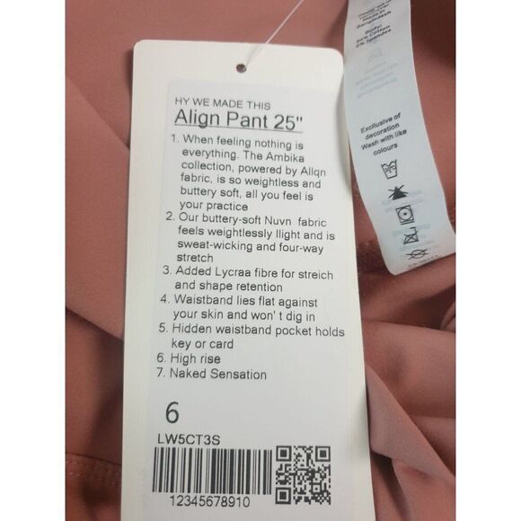 Lululemon Women's Cropped Align Pant 25" High-Rise Leggings Size 6 NWT - Picture 4 of 5